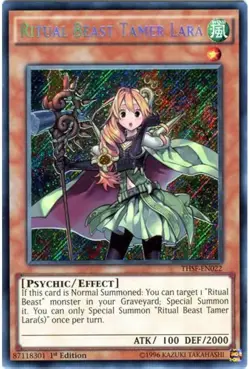 YUGIOH Ritual Beast Tamer Lara - THSF-EN022 - Secret Rare 1st Edition NM - Image 1