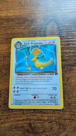 Pokemon Dark Dragonite TCG Card 22/82 Team Rocket, Non-Holo Rare LP - Image 1