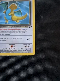 Pokemon Dark Dragonite TCG Card 22/82 Team Rocket, Non-Holo Rare - Image 3