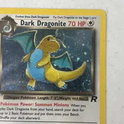Dark Dragonite 5/82 Rare Holo Team Rocket TCG 2000 Pokemon Card LP - Image 4