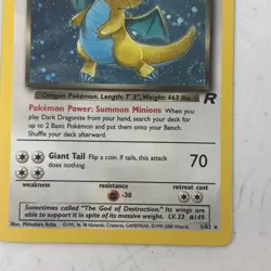 Dark Dragonite 5/82 Rare Holo Team Rocket TCG 2000 Pokemon Card LP - Image 5