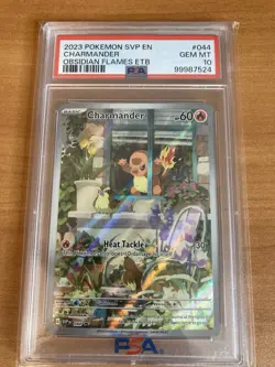 Pokemon TCG Charmander Obsidian Flames ETB Promo SVP 044 PSA Gem Mint 10 Card - Image 1