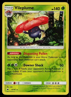 Pokemon Card Burning Shadows Vileplume 6/147 Rare Reverse Holo - Image 1