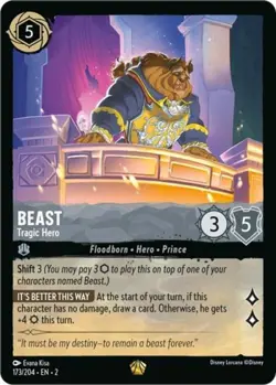 Lorcana Beast - Tragic Hero NM Cold Foil Rise of the Floodborn - Image 1