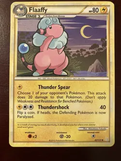 Flaaffy 42/123 HeartGold SoulSilver HGSS Uncommon 2010 Pokemon TCG Card - Image 1