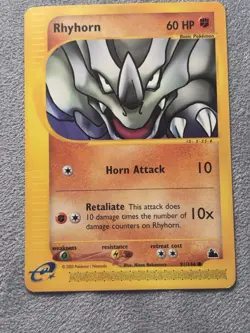 Rhyhorn Skyridge Regular 91/144 Pokemon TCG Card Excellent - Image 1