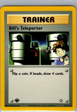 Bill's Teleporter 91/111 1st Edition Non Holo Neo Genesis - Pokemon Card - NM - Image 1
