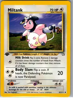 Miltank 1st Edition 41/111 Non Holo Neo Genesis - Pokemon Card - LP - Image 1