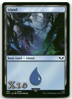 X10 Island #308 MTG Warhammer NM X10 - Image 1
