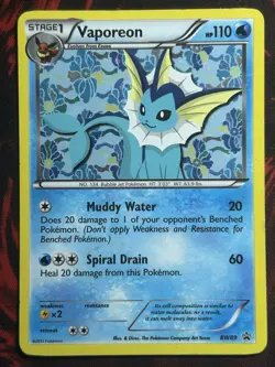 Pokemon - HOLO - Vaporeon BW89 Black & White Promos Holo Black Star Promo - Image 1