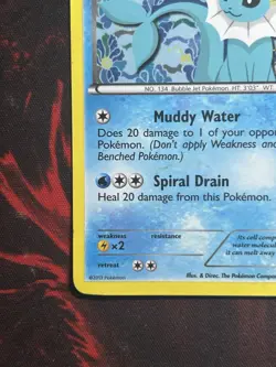 Pokemon - HOLO - Vaporeon BW89 Black & White Promos Holo Black Star Promo - Image 5