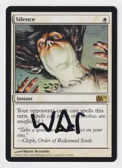 Signed Silence Proof MP Magic 2011 M11 Artist Wayne Reynolds WOTC MTG AP Rare! - Image 1