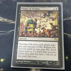 Magic the Gathering - Plague of Vermin - Regular - Shadowmoor - LP - Rare - mtg - Image 1