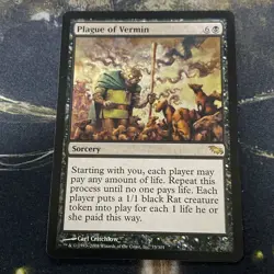 Magic the Gathering - Plague of Vermin - Regular - Shadowmoor - LP - Rare - mtg - Image 2