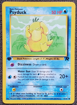 1st Edition Psyduck - Team Rocket - #65/82 - Vintage Pokemon Card 2000 WOTC - Image 1
