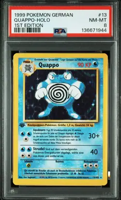 PSA 8 1st Edition No Reserve German Poliwrath “Quappo” Holo Rare Pokemon - Image 1