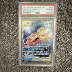 Pokemon Slowpoke & Psyduck GX 011/094 Sm11 Miracle Twin TAG TEAM Holo PSA 10 - Image 1
