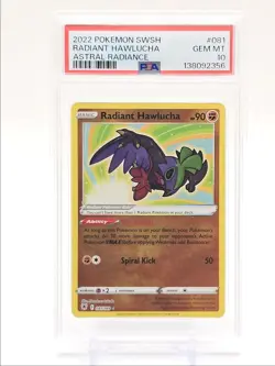 RADIANT HAWLUCHA 2022 POKEMON SWSH ASTRAL RADIANCE RARE 081/189 PSA 10 Q2283 - Image 1