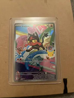 Litten 44 First Partner Illustration Rare Pokemon 30th Anniversary MEP 044 NM - Image 1