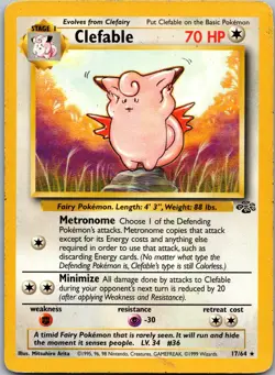 Clefable (17) Jungle #17/64 Pokemon Non Holo MP - Image 1
