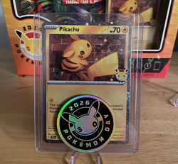 Pikachu 051/162 Pokemon Day 2026 Stamped Promo Holo with 2026 Coin NM - Image 1