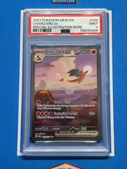 2023 Pokemon Mew ENG Special Illustration Rare Charizard EX #199 PSA9 - Image 1