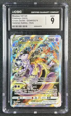 MEWTWO VSTAR CGC 9 2023 POKEMON SWSH CROWN ZENITH #GG44/GG70 GALLERY HOLO 070 - Image 1
