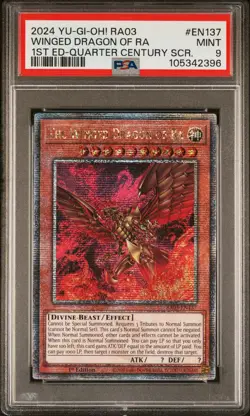 2024 YU-GI-OH! RA03-QUARTER CENTURY BONANZA #EN137 THE WINGED DRAGON OF RA PSA 9 - Image 1