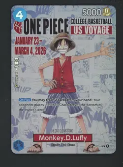 One Piece English College Basketball US Voyage Promo P-055 Monkey D Luffy - Image 1