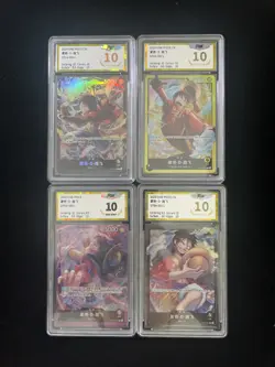 2024 One Piece TCG S-CHN #ST14-001 L Monkey D. Luffy PGS 10 Pristine Lot*4 LU57 - Image 1