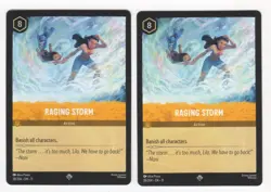 LOT of (2) Disney Lorcana Winterspell RAGING STORM Super Rare #28/204 - Image 1