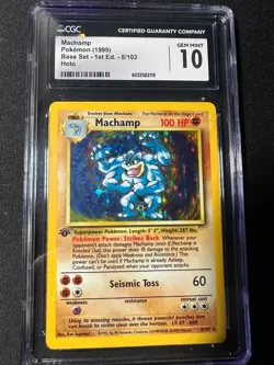 1999 Pokemon Game 1st Edition Machamp-Holo #8 CGC 10 GEM MINT - Image 3