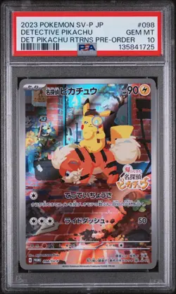 PSA 10 Detective Pikachu SV-P PROMO Japanese Pokemon Card 2023 - Image 1