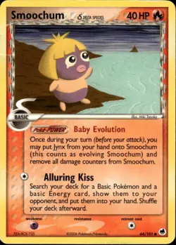 Smoochum Delta Species Common Dragon Frontiers 64/101 Fire Normal Pokemon Card - Image 1