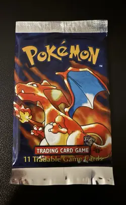 Pokemon TCG Base Set 1st Edition Booster Pack Charizard Art WOTC 11 Cards - Image 1