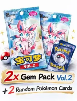 Pokemon Booster Pack Gem Vol 2 Bundle With 2 Packs + 2 Cards (V, Ex, AR Etc.) a9 - Image 1