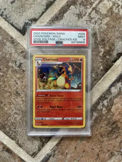 Charizard Holo 025/185 SWSH Vivid Voltage Cracked Ice Pokemon Card PSA MINT 9 - Image 1
