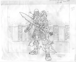 Magic: The Gathering card drawing..."Fickle Zombie"original Jeff Easley art - Image 1