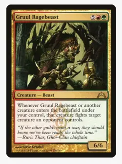 Gruul Ragebeast | MTG GTC | Gruul Beast Tribal Fight Removal EDH | LP - Image 1