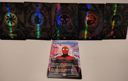 MTG - Venom Secret Lair Raised Foil Mana Symbiote Set Spider Man - 1x each Basic - Image 1