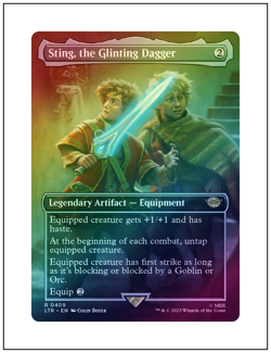 1x Sting, the Glinting Dagger, Borderless Art, Foil, Magic the Gathering MTG NM - Image 1