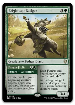 Brightcap Badger #28 (LP) Bloomburrow BLC Magic MTG - Image 1