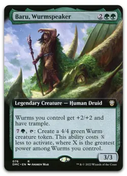 Baru, Wurmspeaker (Extended Art) #76 (NM) Dominaria United DMC Magic MTG - Image 1