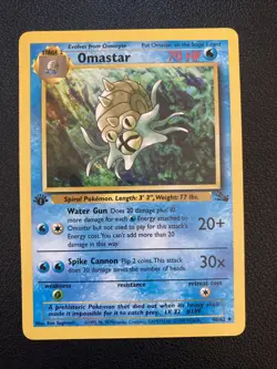 Omastar 1st Edition Non-Holo WOTC Pokemon Card 40/62 Fossil Set LP - Image 1