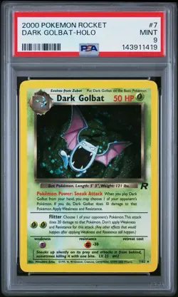 2000 POKEMON ROCKET DARK GOLBAT HOLO #7 PSA 9 - Image 1