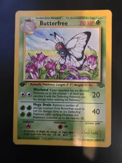 1999 Pokemon Butterfree 33/64 1st Edition Jungle Set Card - HP - Image 1