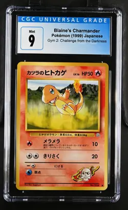 Pokemon 1999 Blaine's Charmander JP Gym 2: Challenge from the Darkness #4 CGC 9 - Image 1
