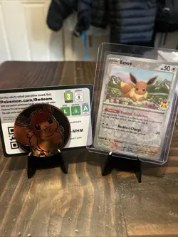 Prismatic Evolutions Eevee 2025 Pokemon Day Promo 074/131 Reverse Holo w/ Coin - Image 1