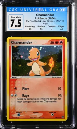 Pokemon 2004 Charmander Holo EX Fire Red & Leaf Green #113 CGC 7.5 - Image 1