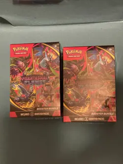 Phantasmal Flames Pokemon Center ETB Lot of 2 & 2 Booster Bundles In Hand - Image 3